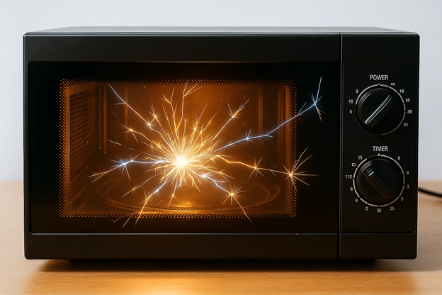 Почему микроволновка искрит: основные причины