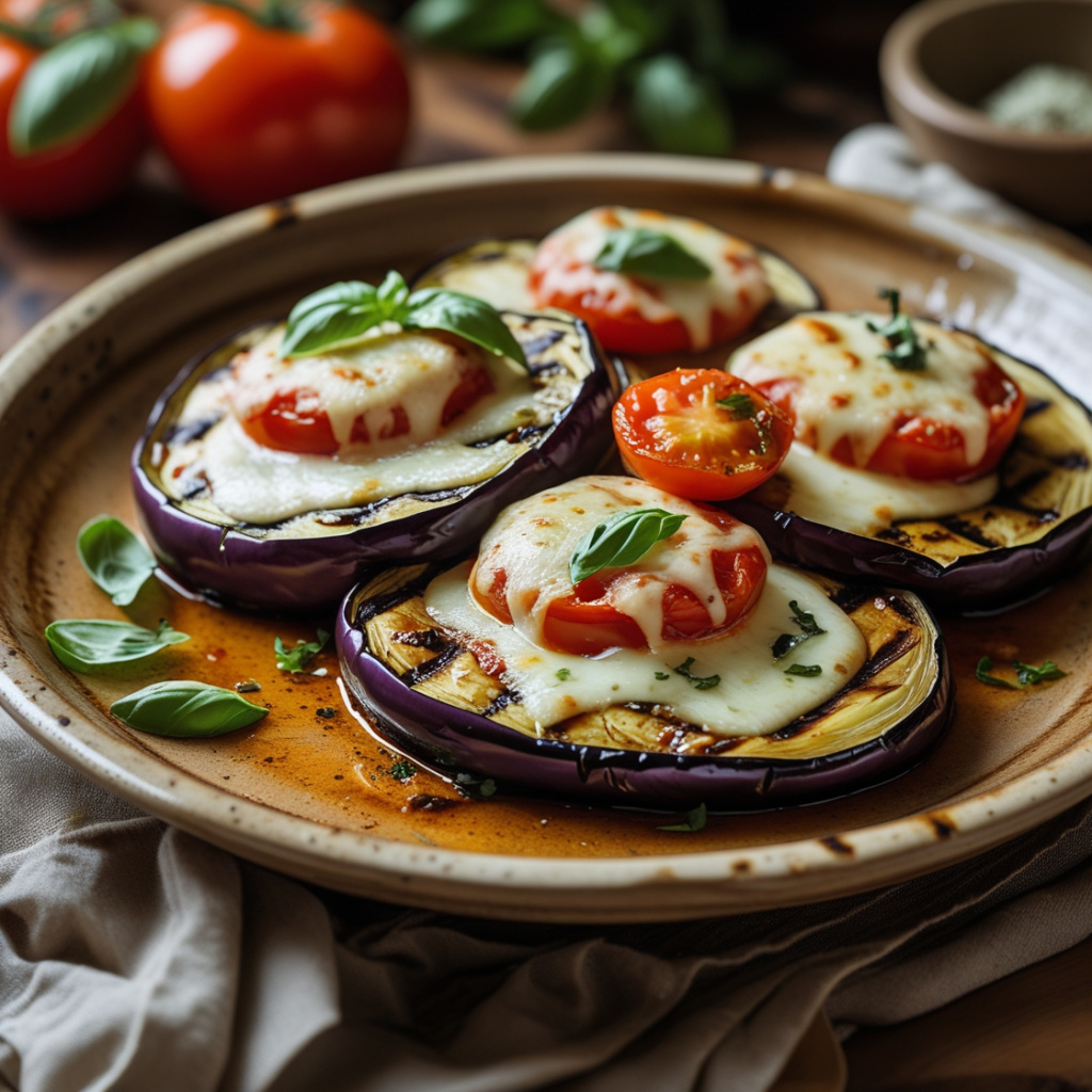 Запеченные баклажаны с сыром и томатами